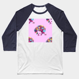 floral afro Baseball T-Shirt